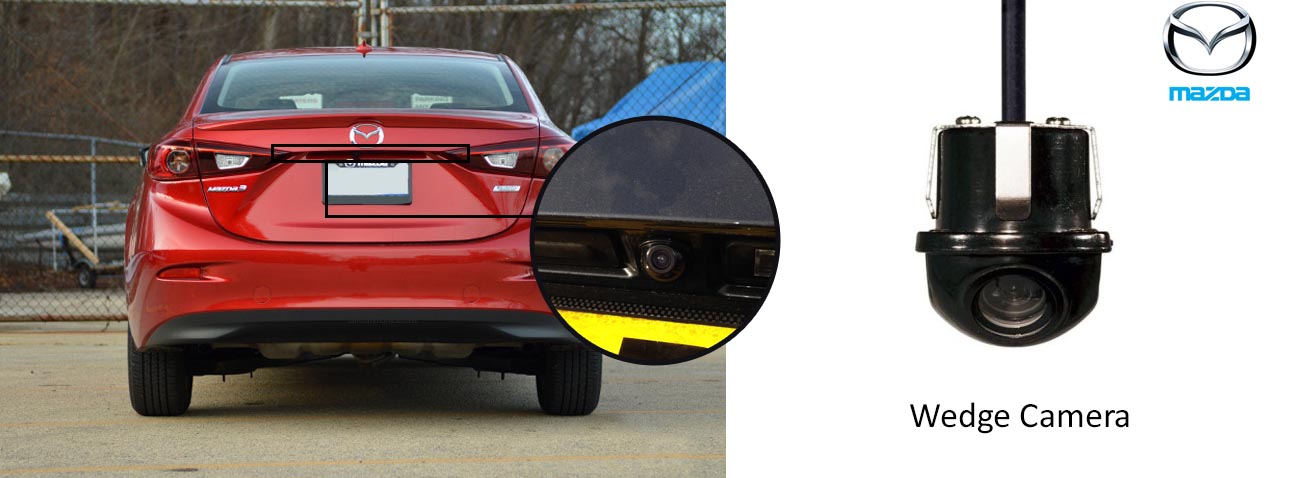 Mazda 3 reversing rear view wedge camera
